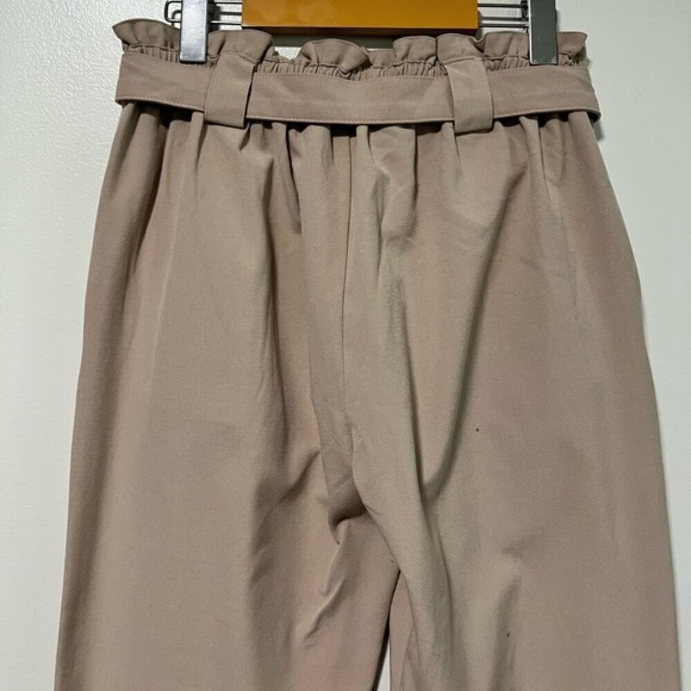 Jacqueline de Yong Women’s Beige Paperbag High-Waisted Belted Trousers - Size S - Picture 9 of 14
